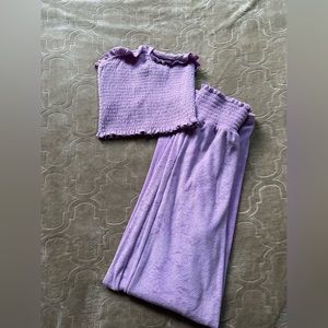 Crave Fame Matching Lavender Velour Set